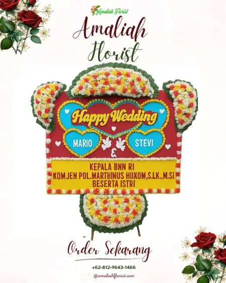 Papan Bunga Pernikahan Agom